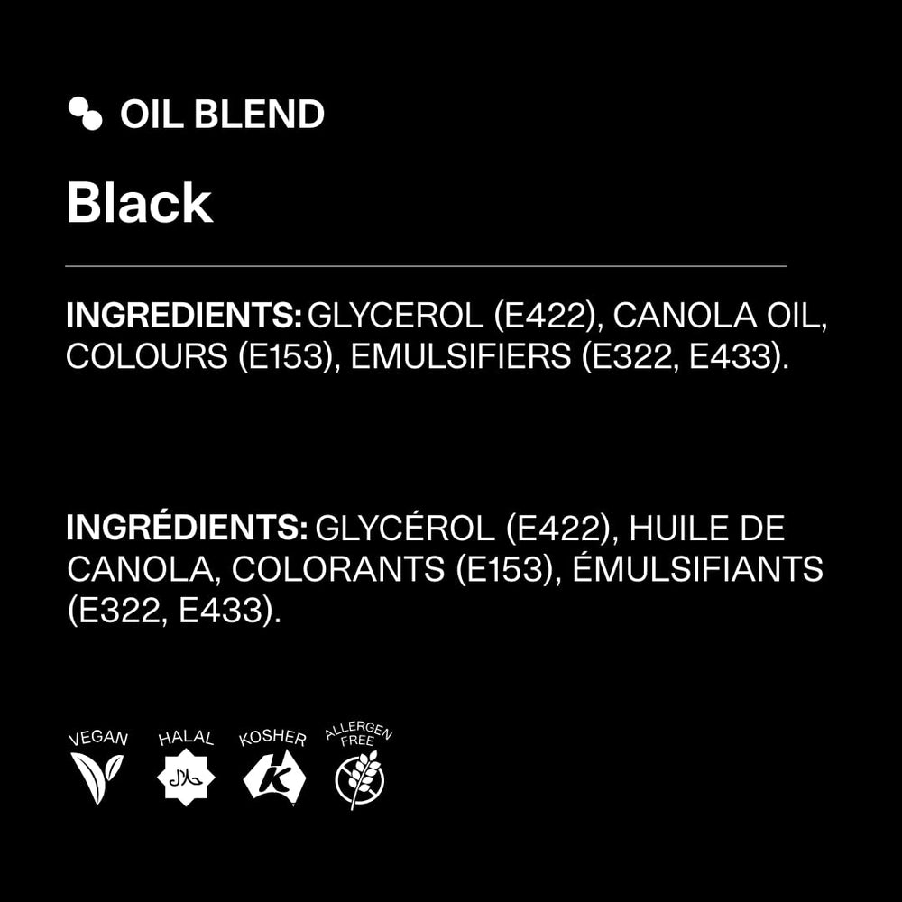 Colour Mill black oil-based coloring disperses evenly in bowl for batter color