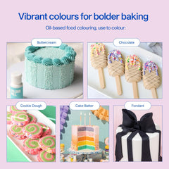 Pastel Colour Mill hues applied to cookies and frosting.
