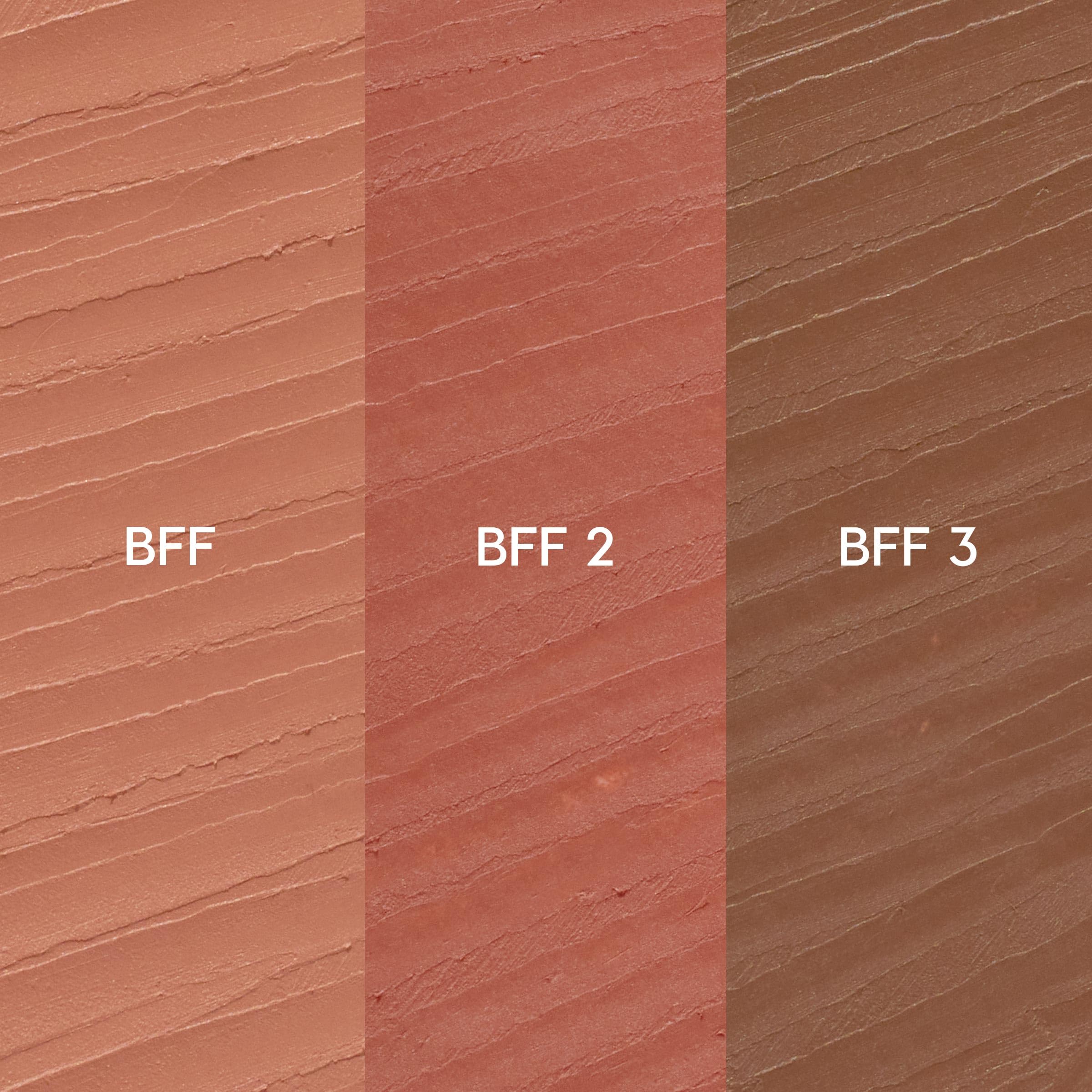 ColourPop All My BFFs Lippie Kit BFF swatches reveal high-pigment nude tones.