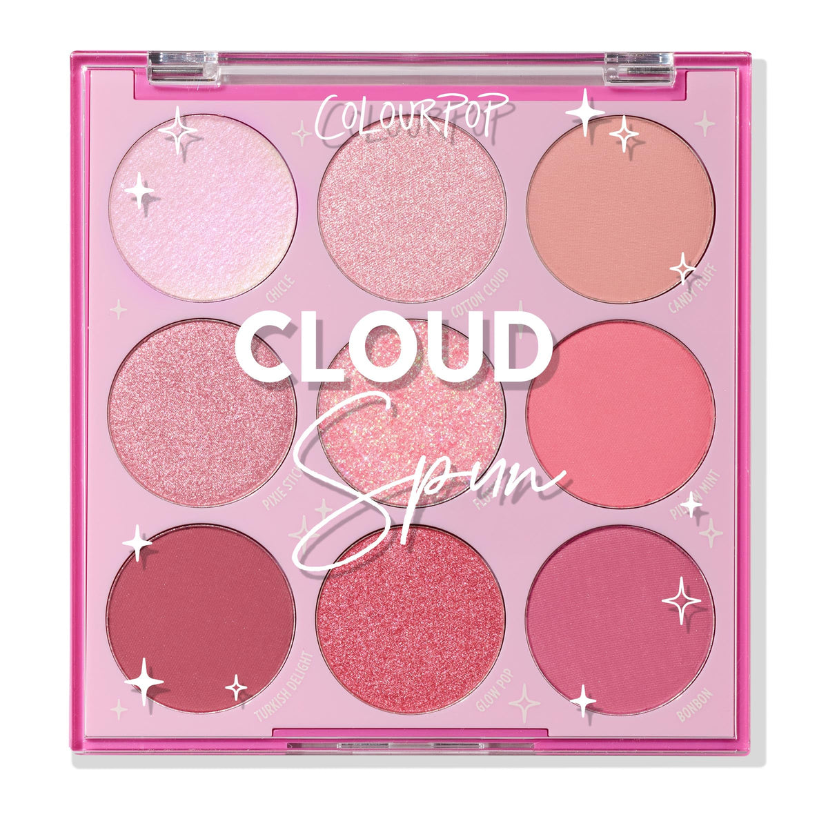 ColourPop Cloud Spun palette cover with a sleek travel-ready case for on-the-go looks.