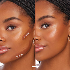 ColourPop Cream Bronzer Stick cheekbone application demonstrates natural matte contour.