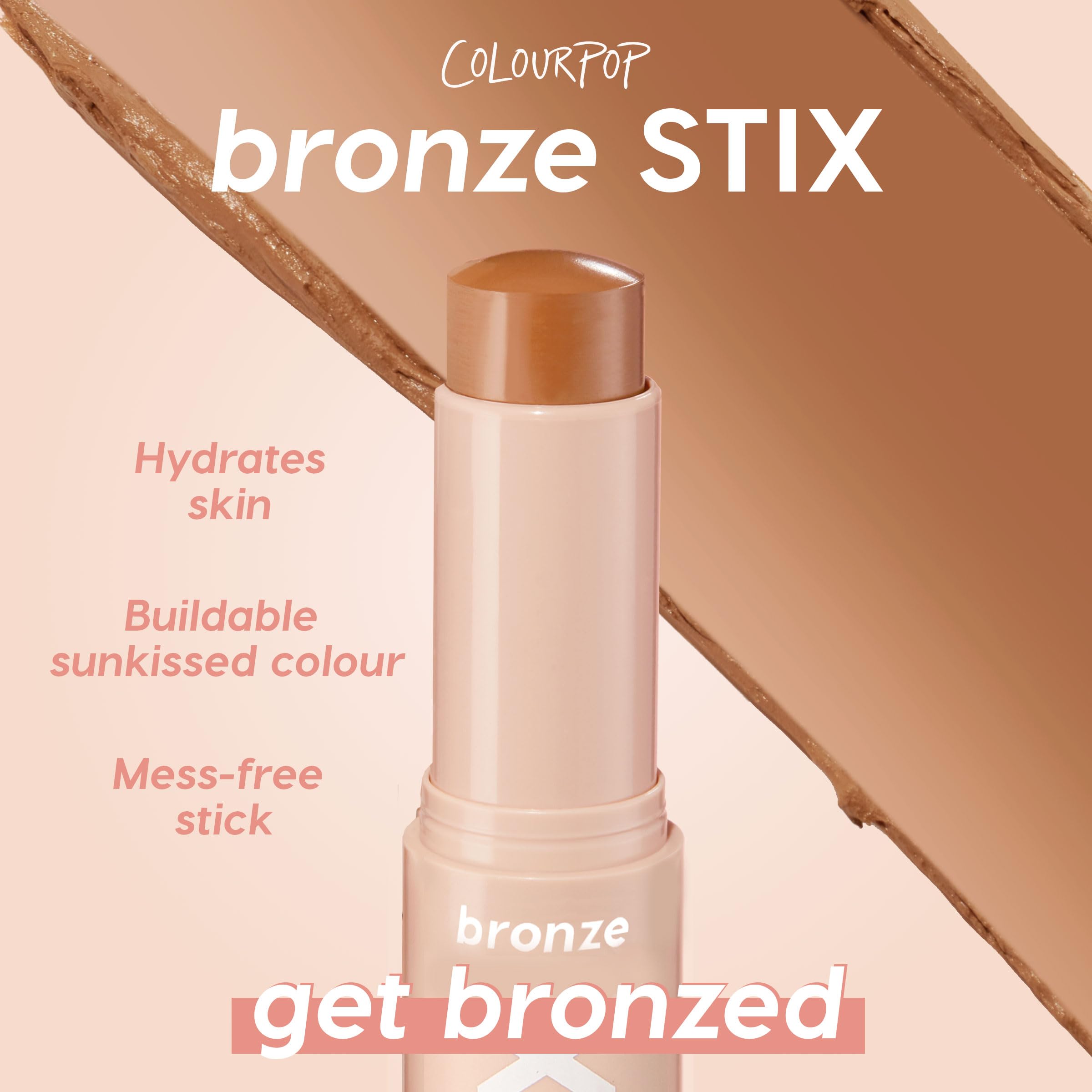 ColourPop Cream Bronzer Stick fingertip blending shows easy on-the-go touch-ups.