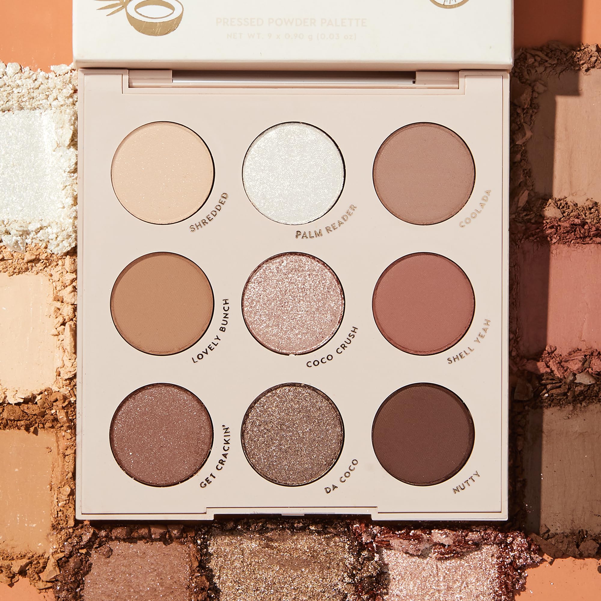 ColourPop Going Coconuts applying with flat brushes for bold color payoff.