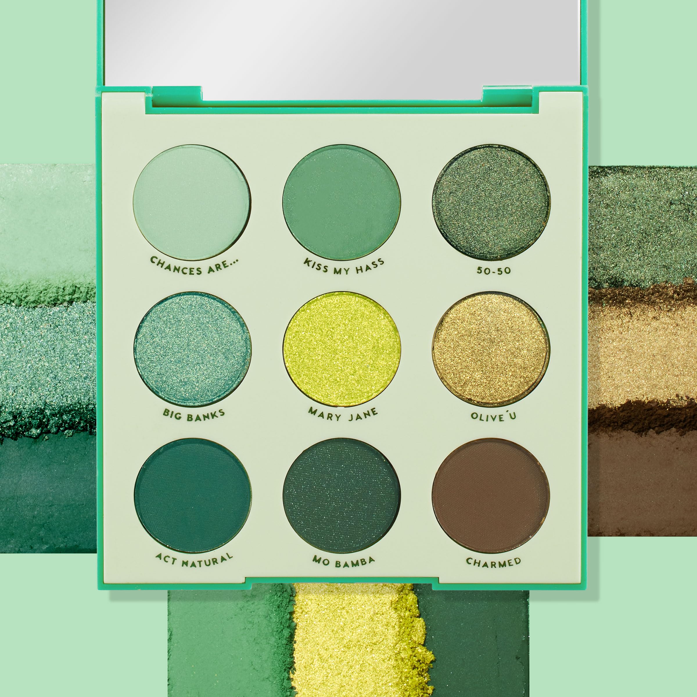 ColourPop Just My Luck eye look on brown eyes — enhances depth.
