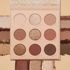 ColourPop Nude Mood swatches show matte and metallic finishes for versatile styles.