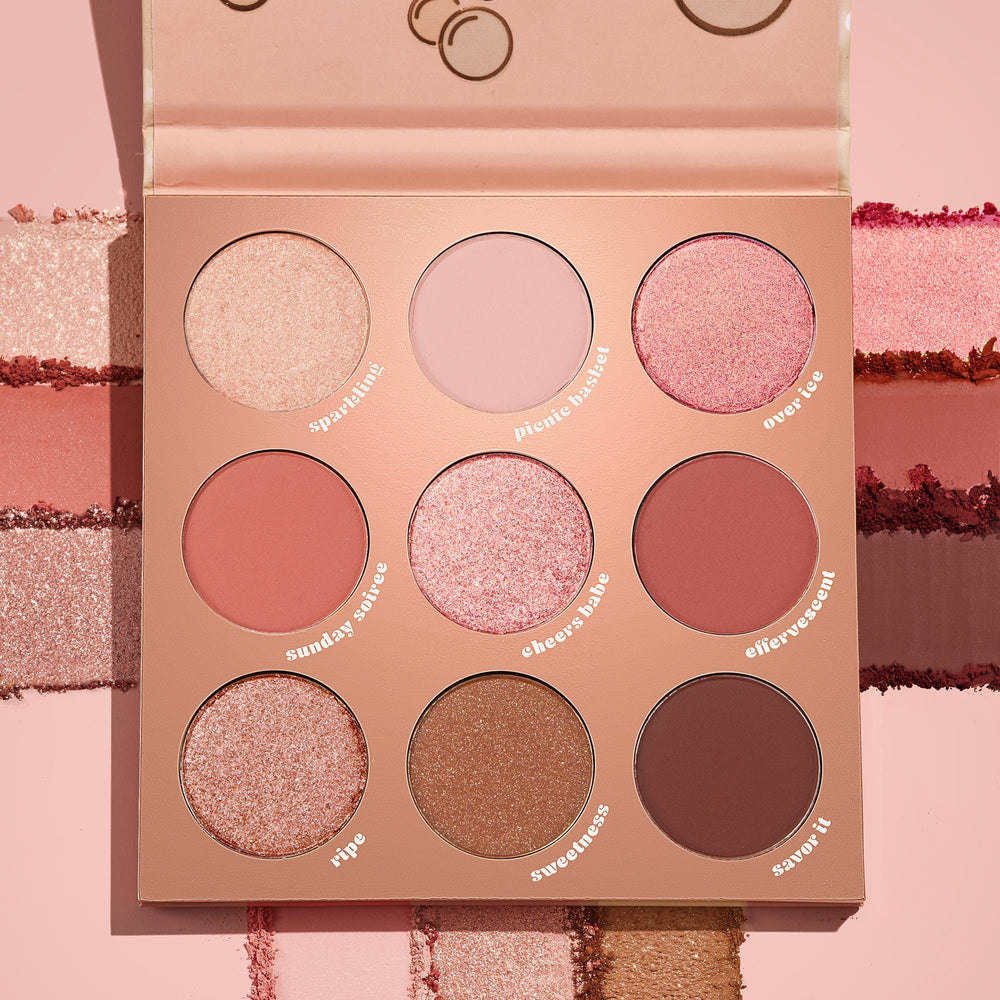 ColourPop Rosé Eyeshadow Palette metallic shades for eye-catching shimmer.