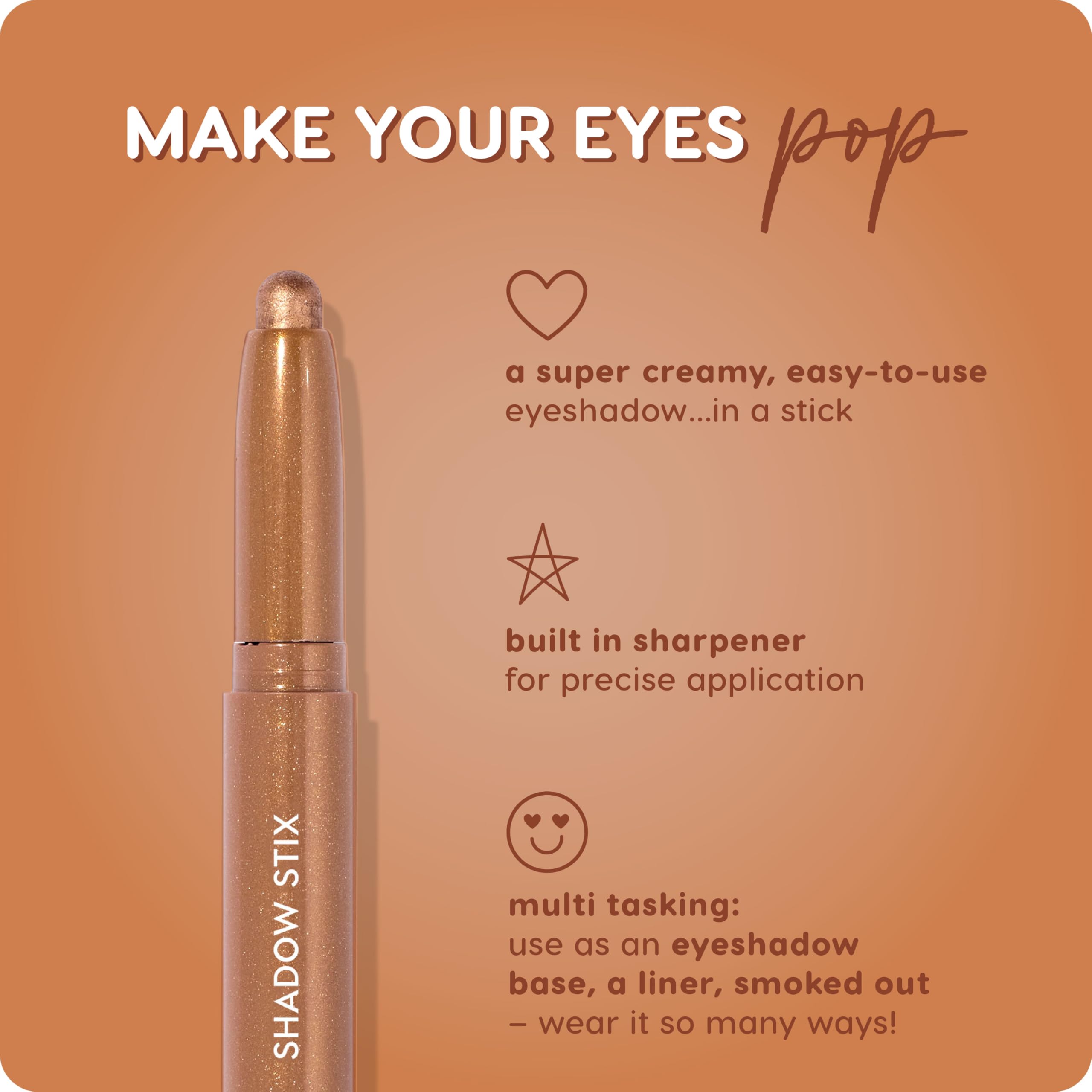 ColourPop Shadow Stix works as shadow, base, or liner for versatile eye looks.