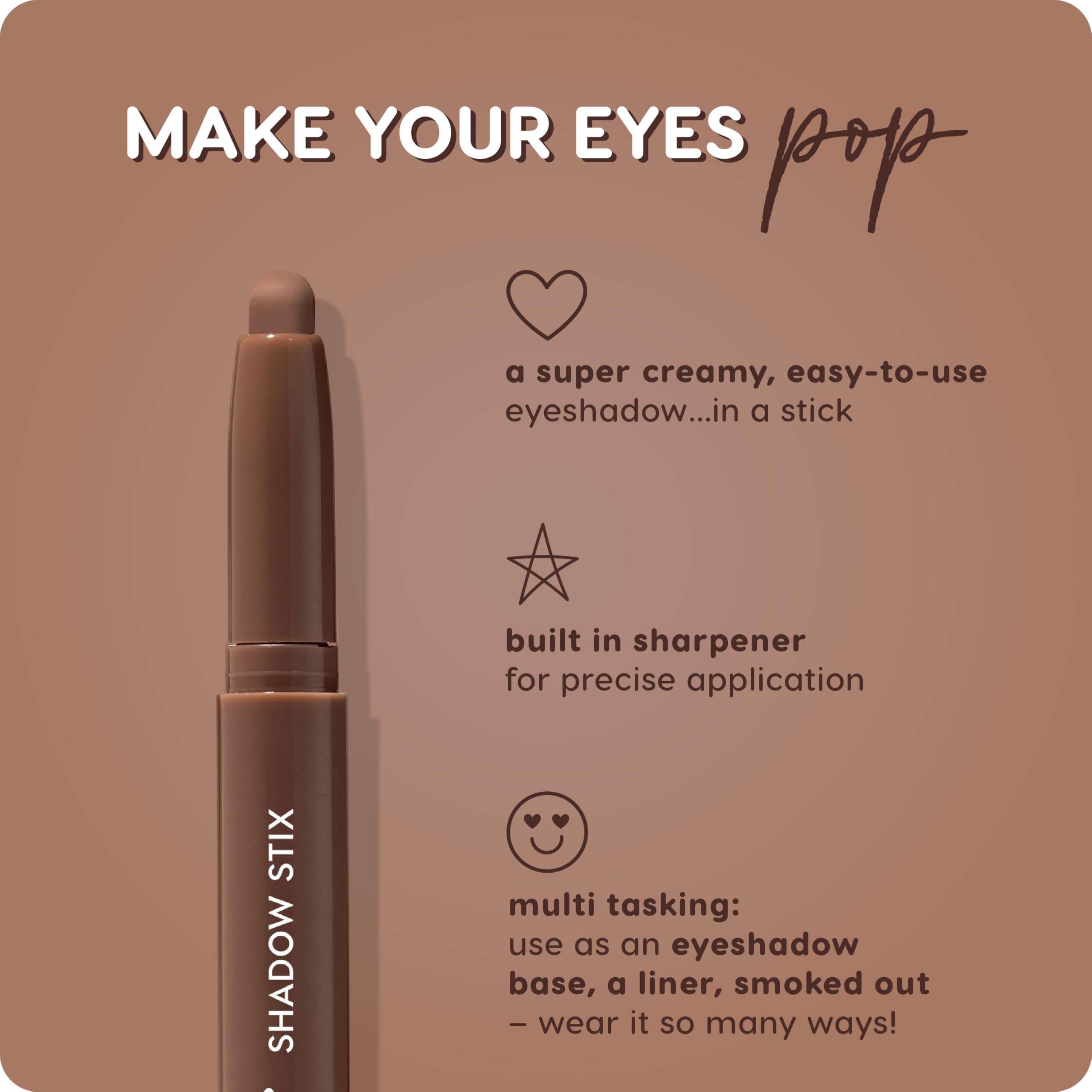 ColourPop Shadow Stix Walnut Ave built-in sharpener enables precise tip for detailing.