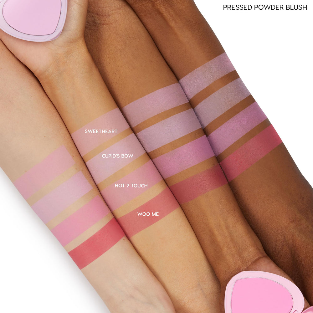 ColourPop Silky Powder Blush Sweetheart on-the-go application with a blush brush for even blending.