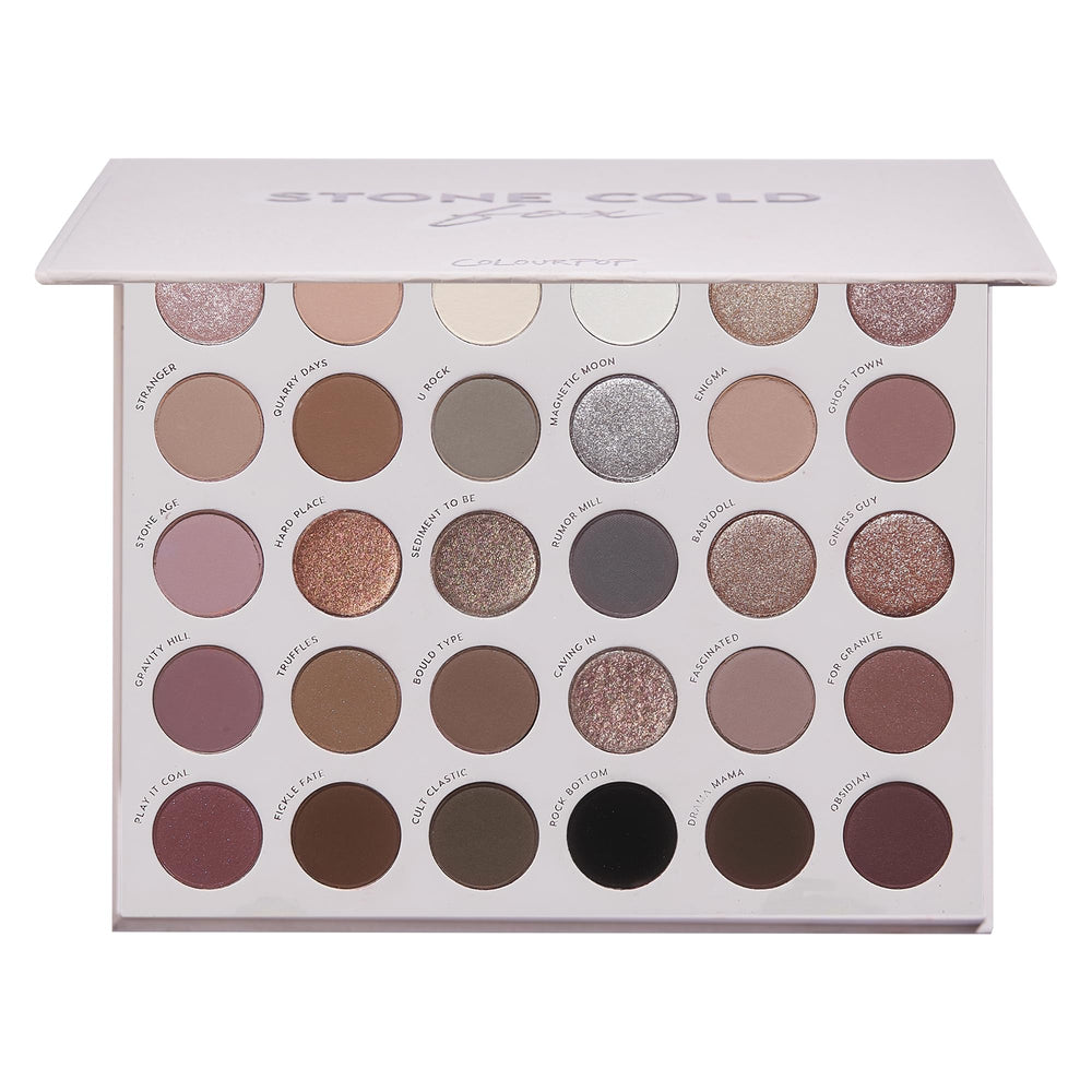 ColourPop Stone Cold Fox palette cover with cool tones for versatile day-to-night looks