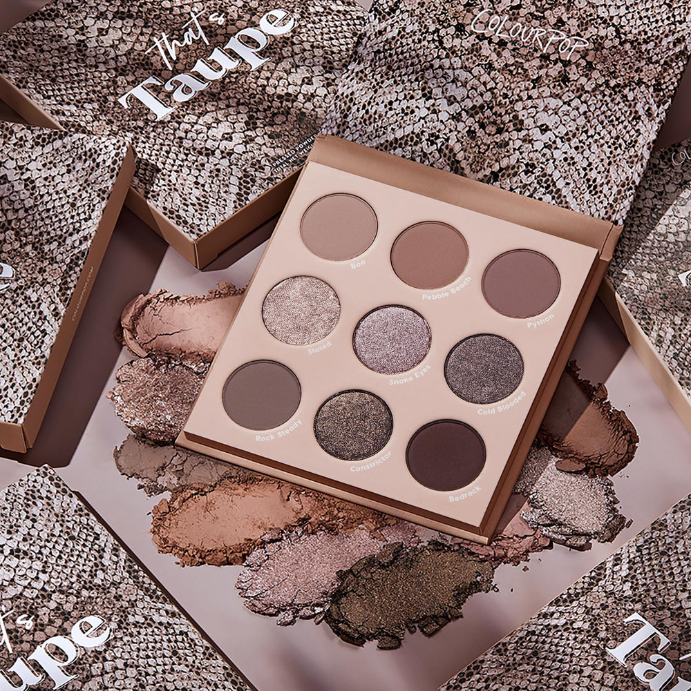 ColourPop That's Taupe close-up shows pigment-rich texture for precise application.