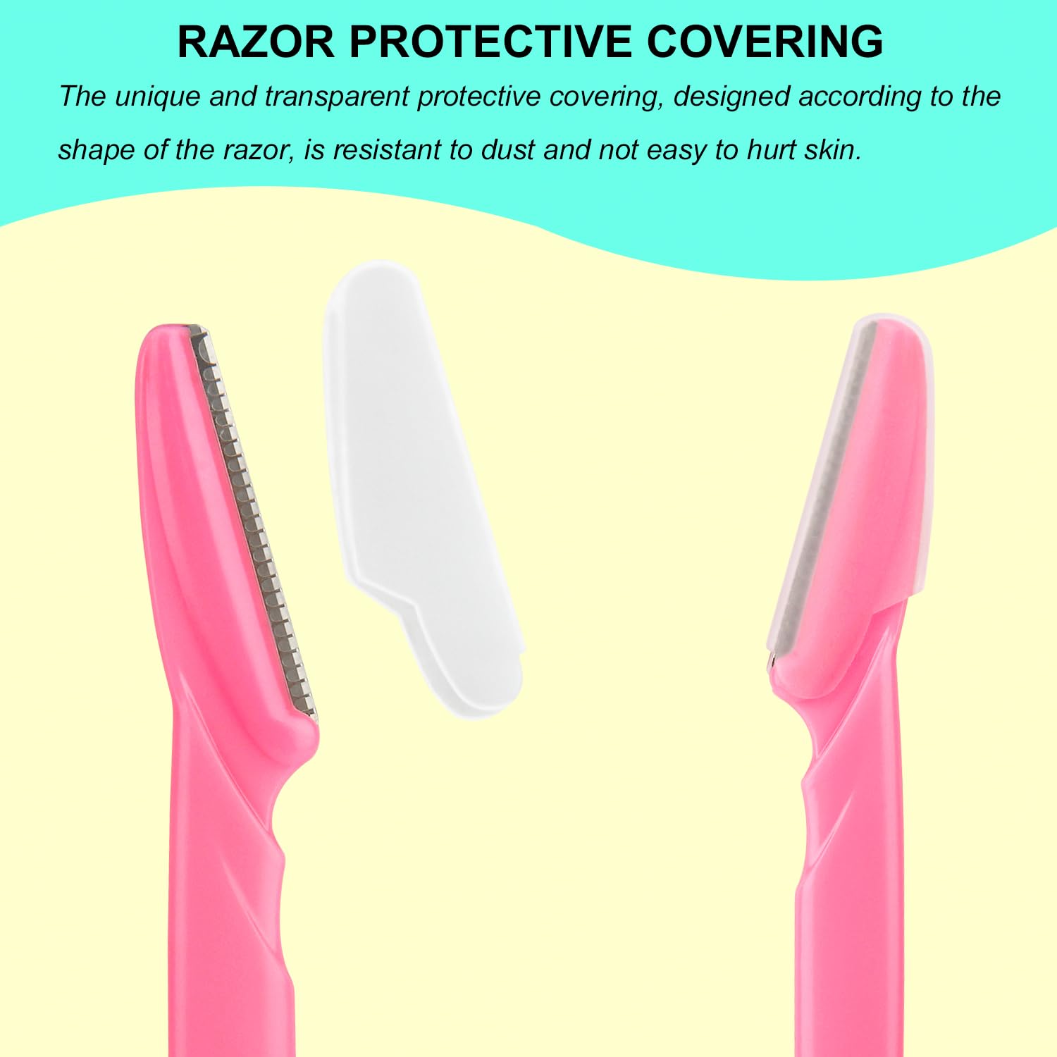 Colovis eyebrow razor shows protective net for safe handling