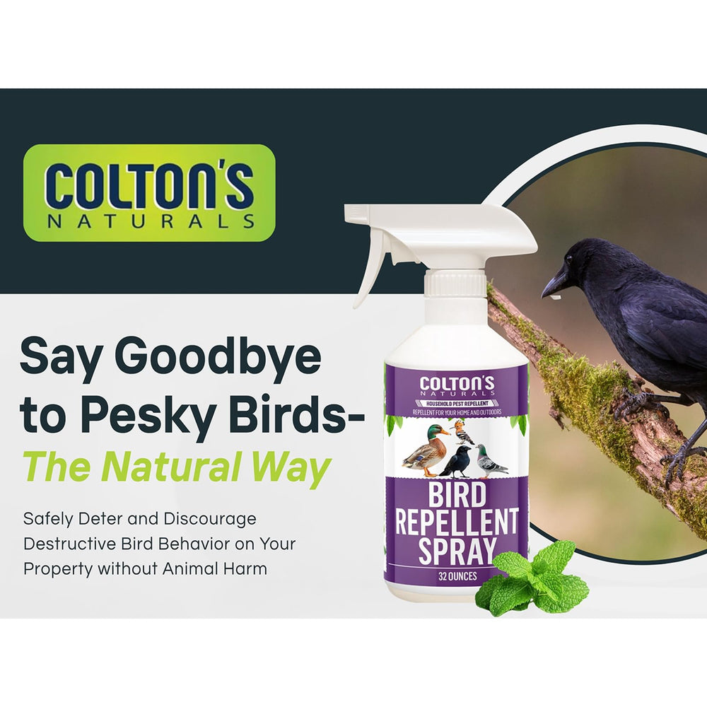 Colton's Naturals woodpecker deterrent targets woodpeckers on siding and decks.