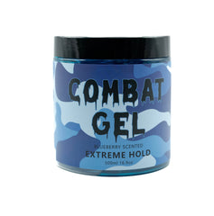 Combat Gel slick-look application showing smooth styling results