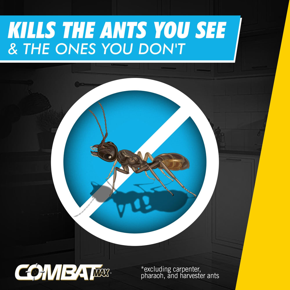 Combat Max 2in1 ant bait station transparent casing lets you see bait levels.