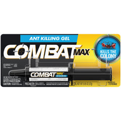 Combat Max Ant Killing Gel syringe ready for targeted bait application.