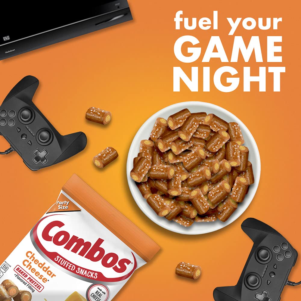 Combos Cheddar Cheese Baked Pretzel Snacks lunchbox-friendly snack ready for work.