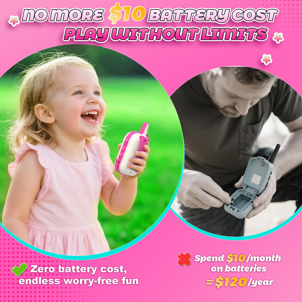 Comedyfun rechargeable battery walkie talkies reduce battery changes