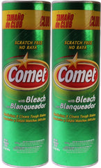 Comet Cleanser with Bleach 28 oz pack-2 bottle front view for stain removal on counters.