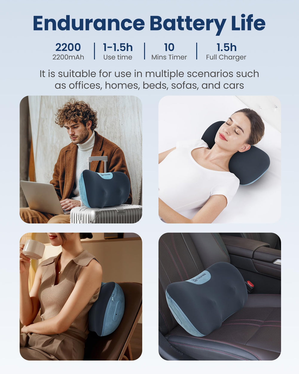 COMFIER cordless massage device ideal for travel and quick charging