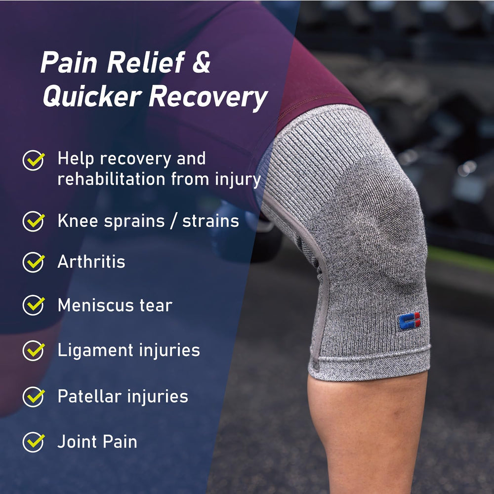 Comforband knee wear during activities emphasizes stability and movement freedom