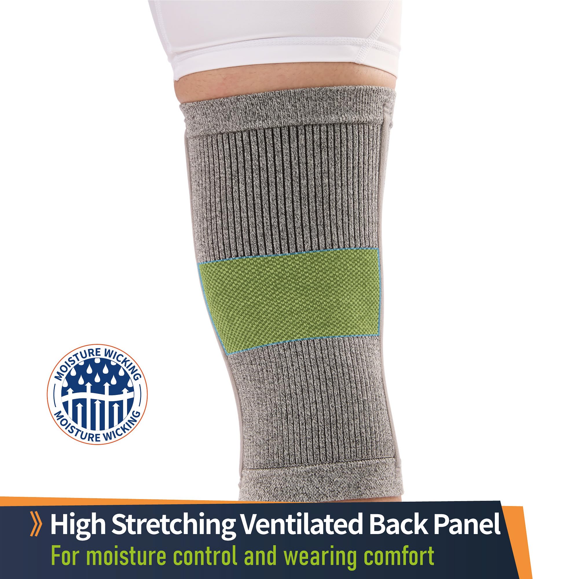 Comforband knee texture close-up highlights soft, breathable material