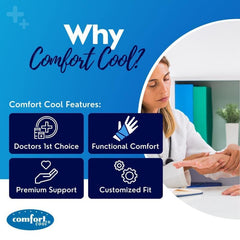 Soft perforated neoprene and soft edges reduce skin irritation on Comfort Cool splint