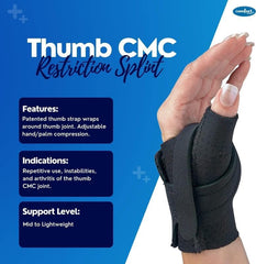Comfort Cool base-thumb strap detail offers targeted support during gripping tasks