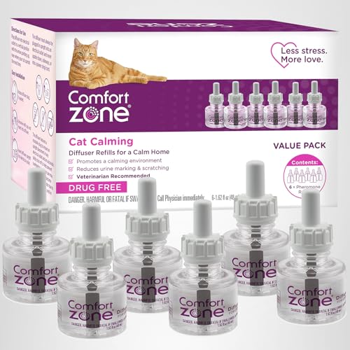 Packaged Comfort Zone cat calming refill ready for storage.