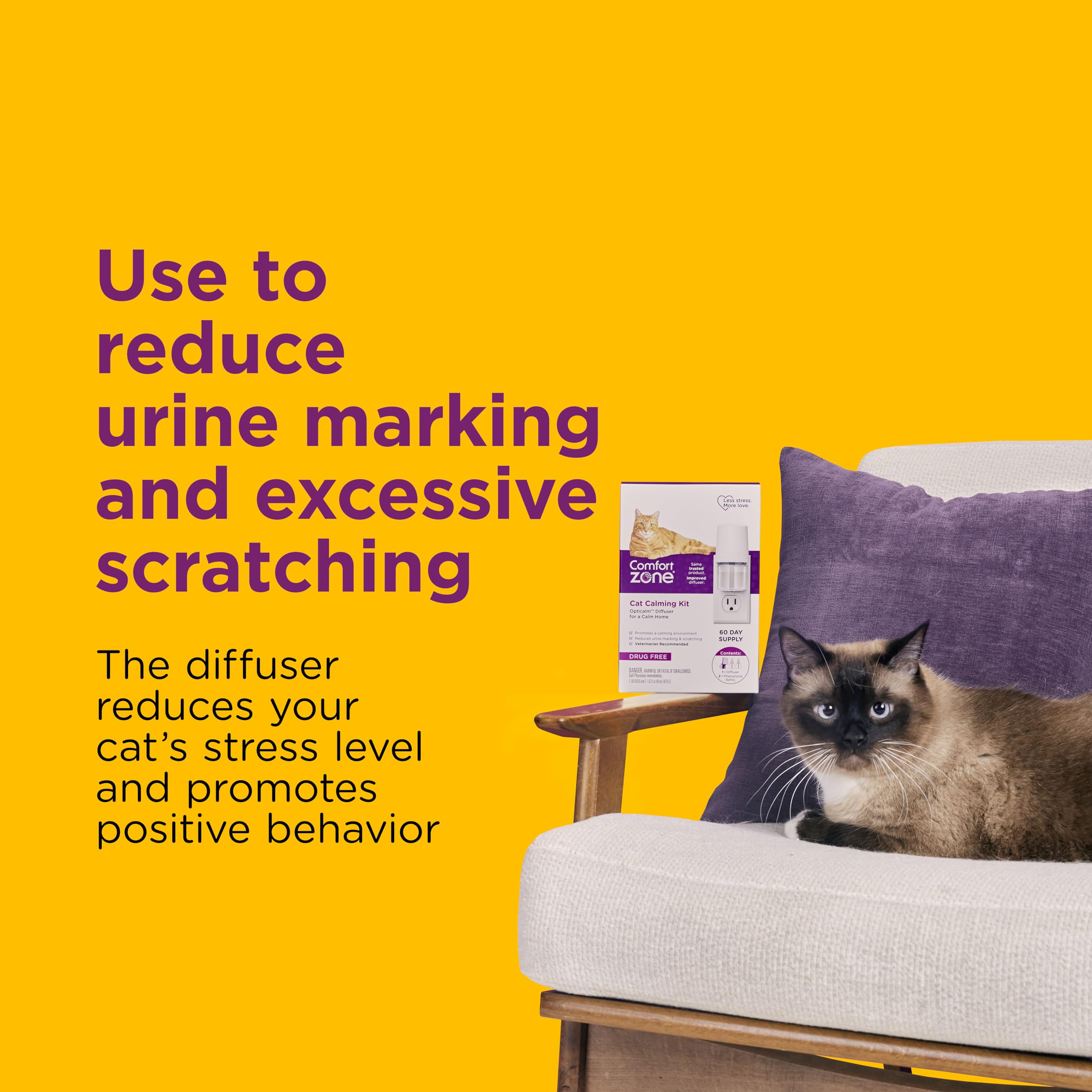 Comfort Zone calming diffuser close-up with fragrance-free pheromone mist for cats