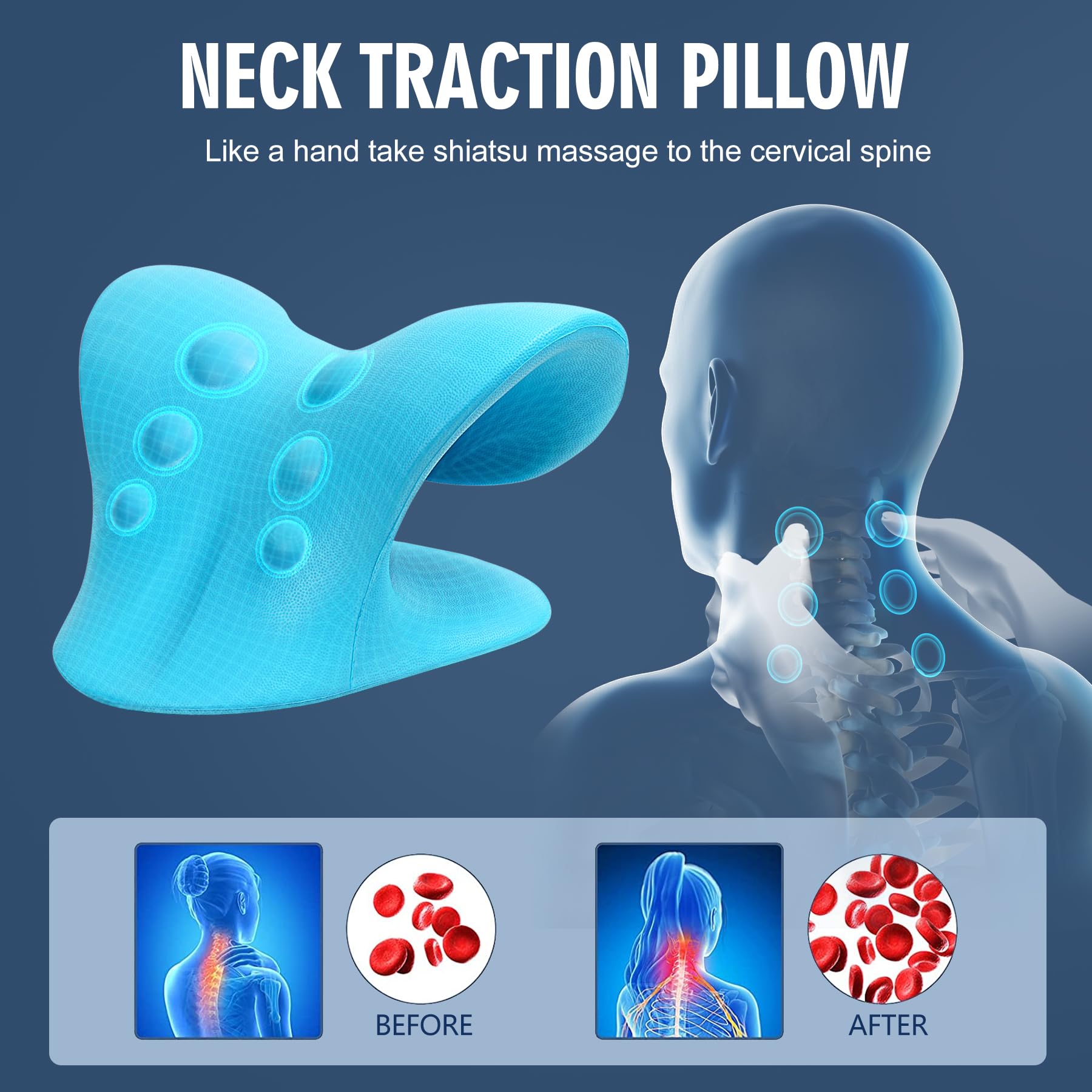 ComfortLife travel neck stretcher, compact design for on-the-go relief.