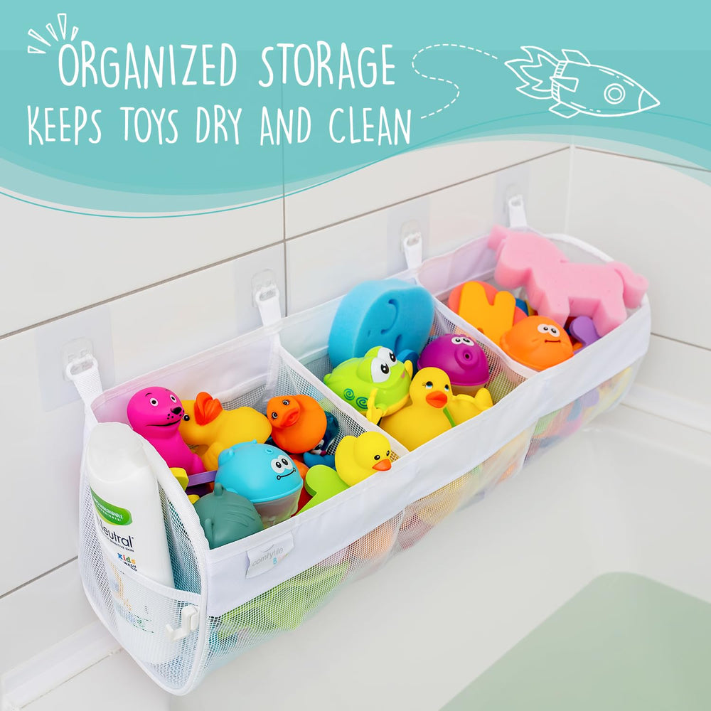 Comfylife easy-access bath toy storage for a tidy bathroom