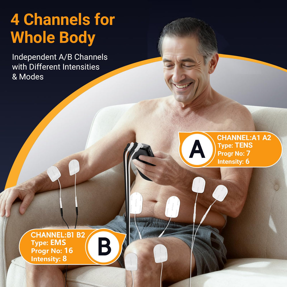 Comfytemp 4-channel usage demonstrates simultaneous targeting of multiple body zones.