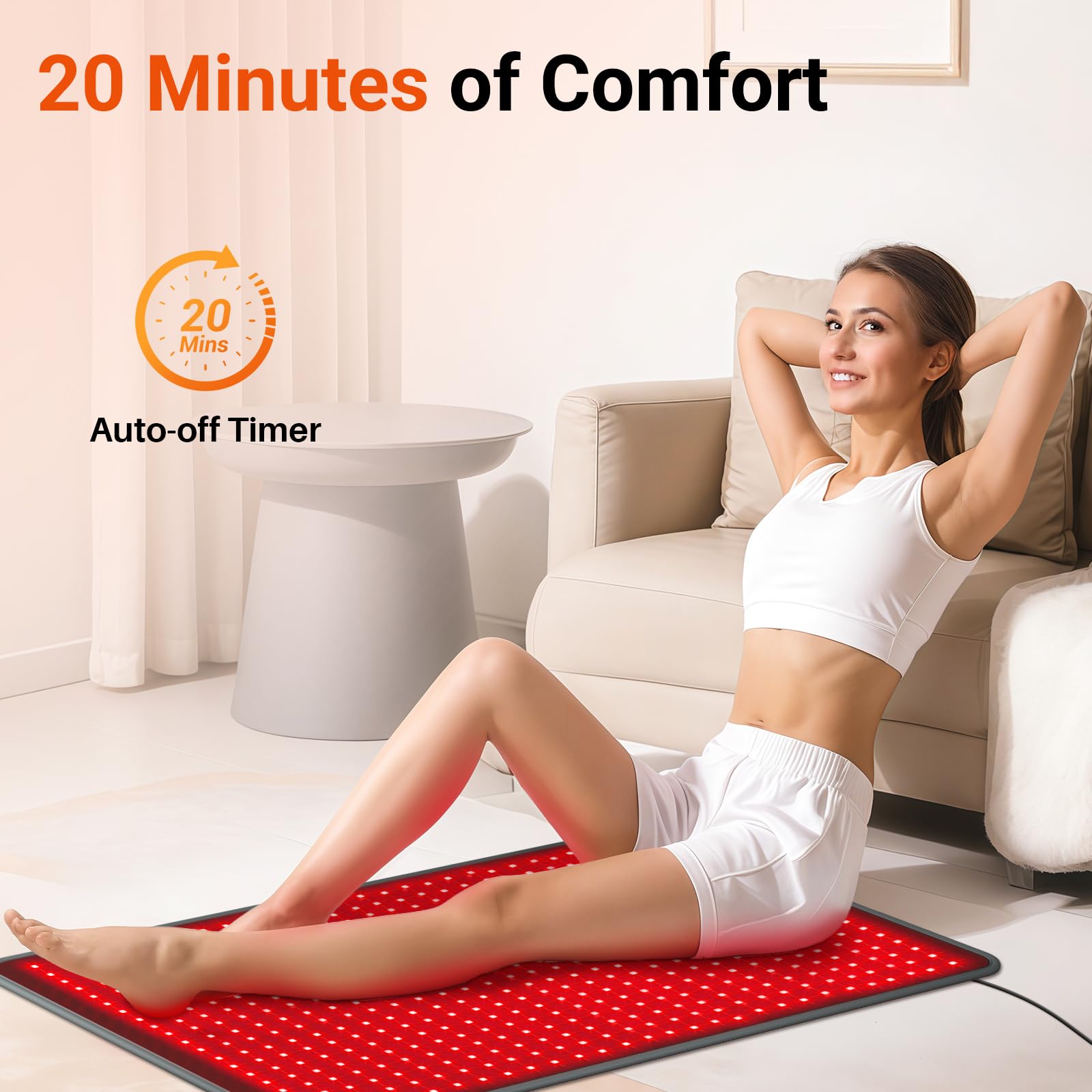 Comfytemp mat featuring four modes and three power levels for customization.