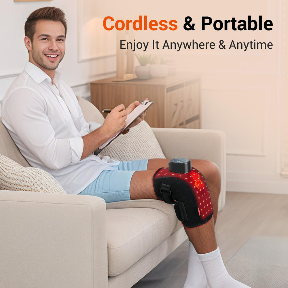 Comfytemp knee wrap uses 850nm infrared light for deeper soothing.