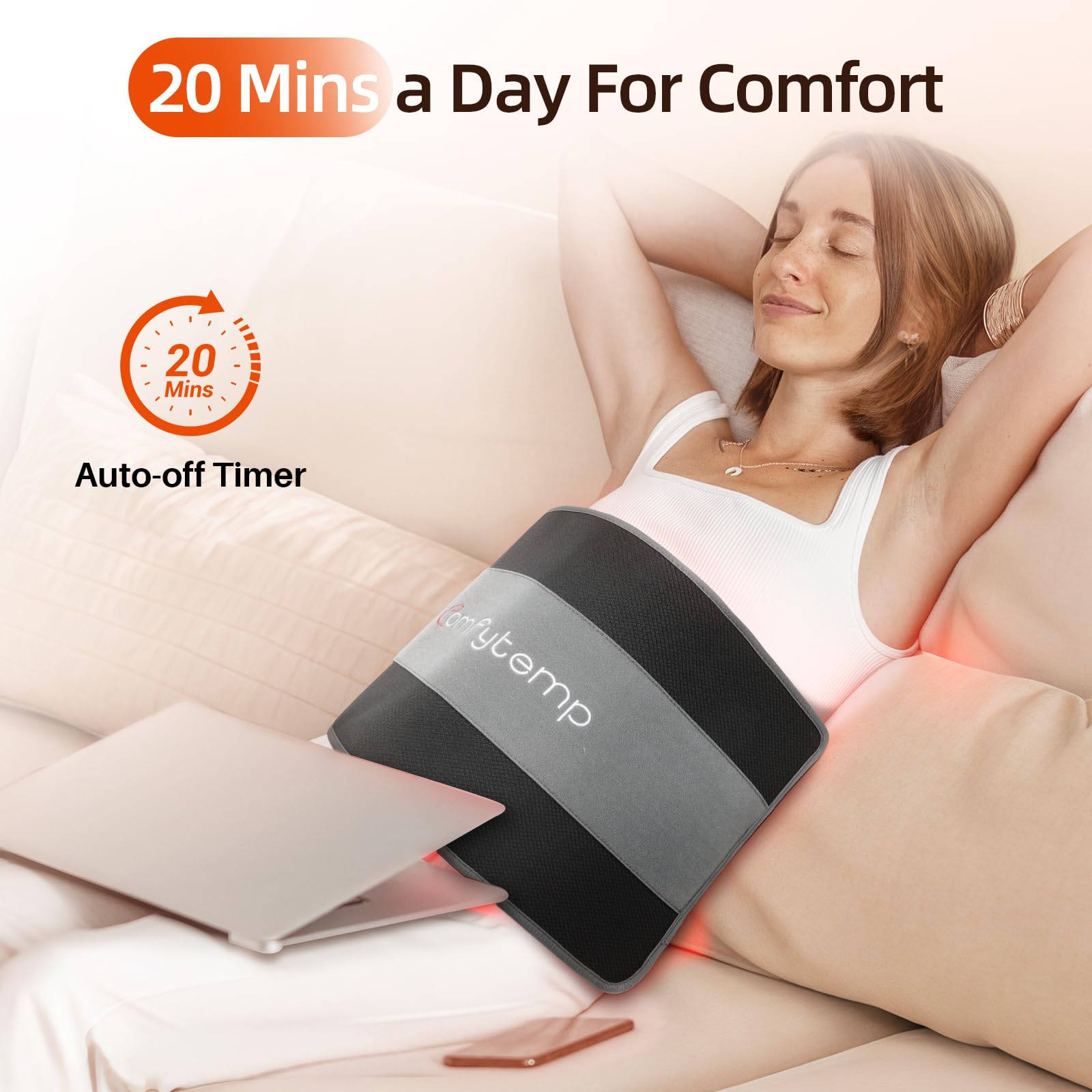 Comfytemp pad targets legs and feet with broad warmth.