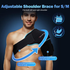 Comfytemp shoulder brace pocket holds gel pack in place for stability during movement