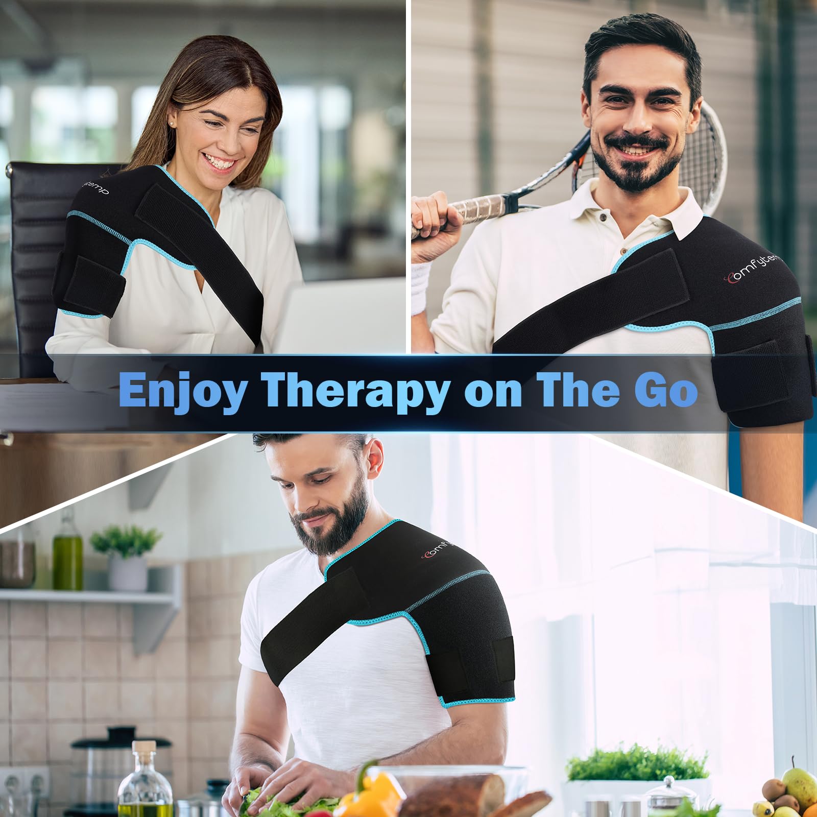 Comfytemp shoulder support aids recovery and daily comfort during activities
