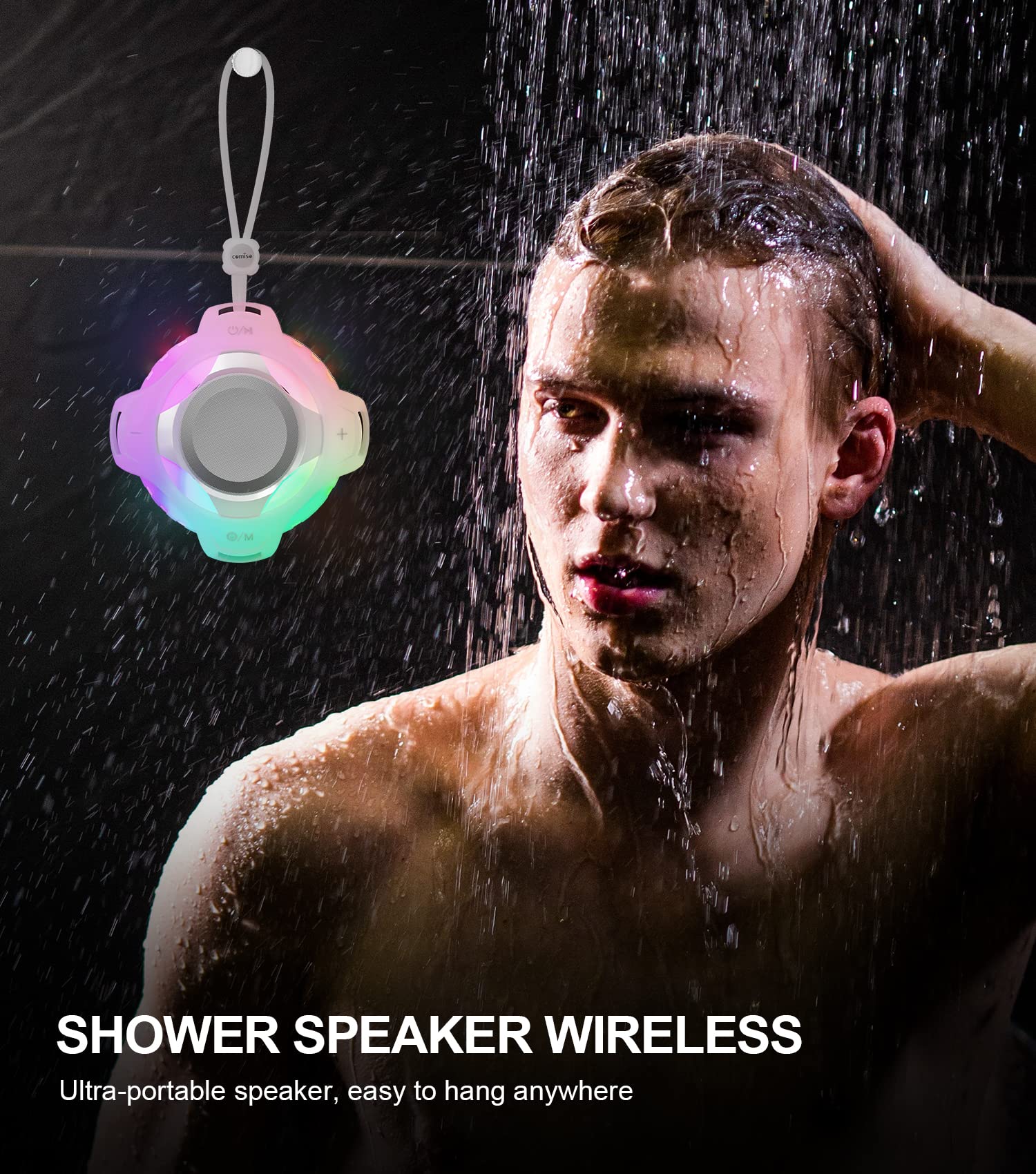 comiso floating portable speaker stays buoyant on water.