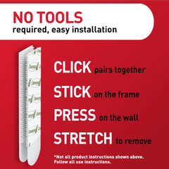 Command interlocking fastener design locks frames securely with a satisfying click.