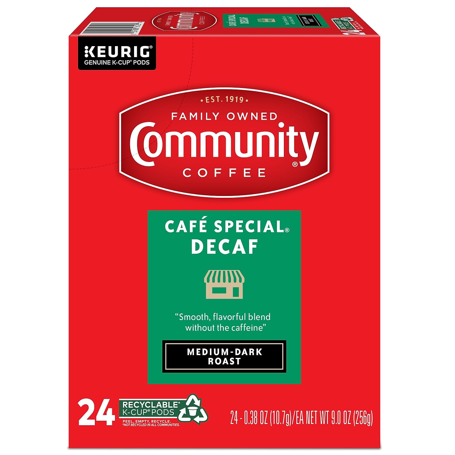 Community Coffee 24-count pods package for easy daily brewing.