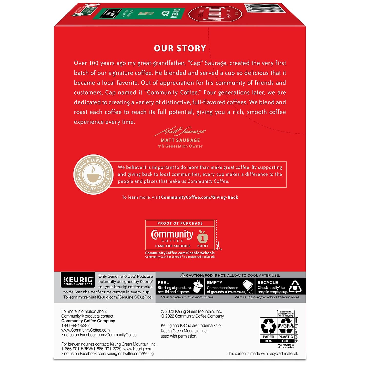 Community Coffee Arabica beans deliver a smooth, full-bodied decaf.