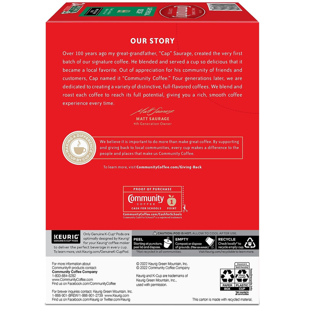 Community Coffee Arabica beans deliver a smooth, full-bodied decaf.