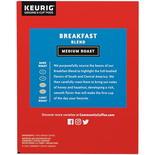 Community Coffee Breakfast Blend pods arranged for a convenient single-serve option in busy mornings