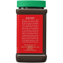 Community Coffee Cafe Special Decaf jar pour demonstrates quick, no-brew ease.