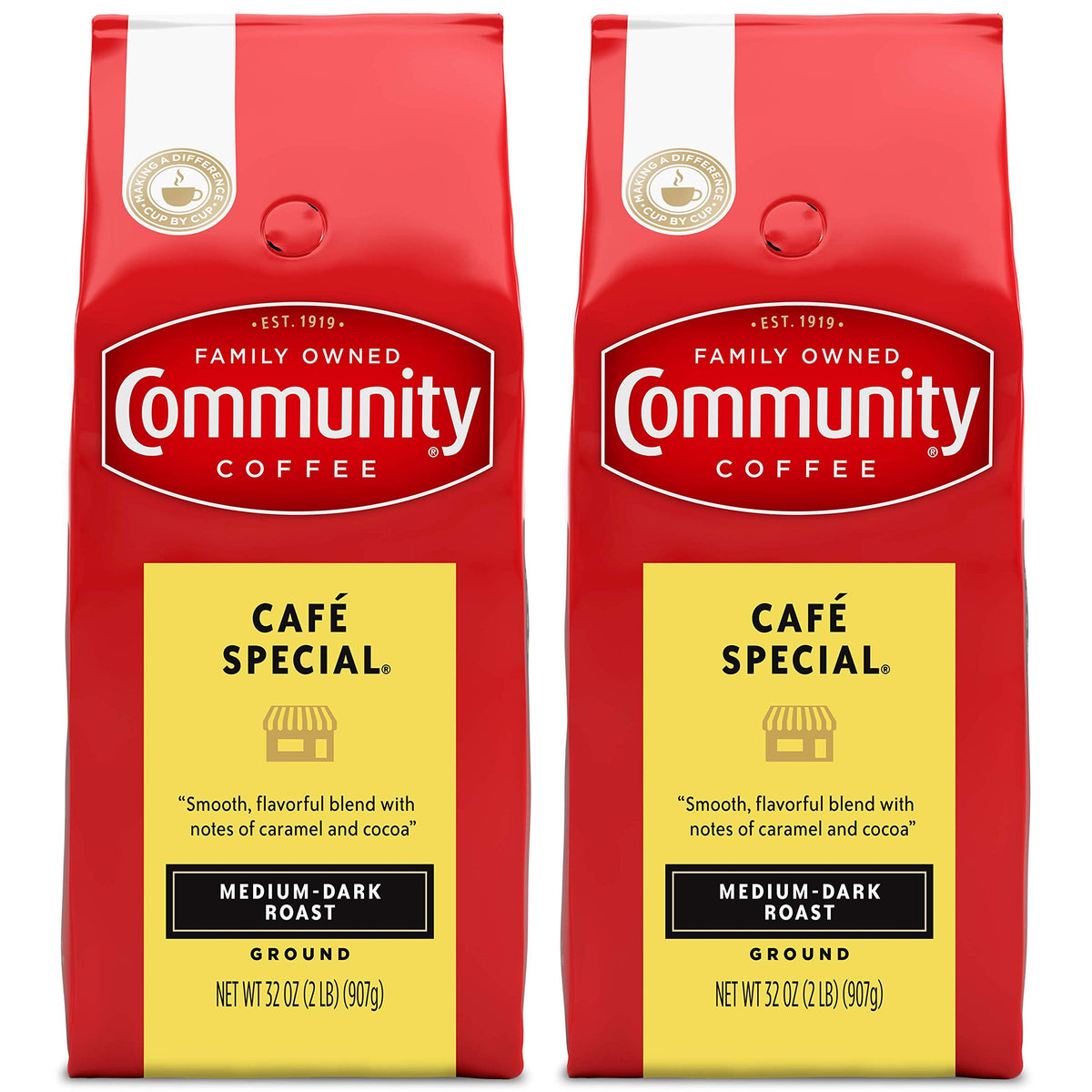 Community Coffee Cafe Special ground coffee front pack for home brewing and aroma