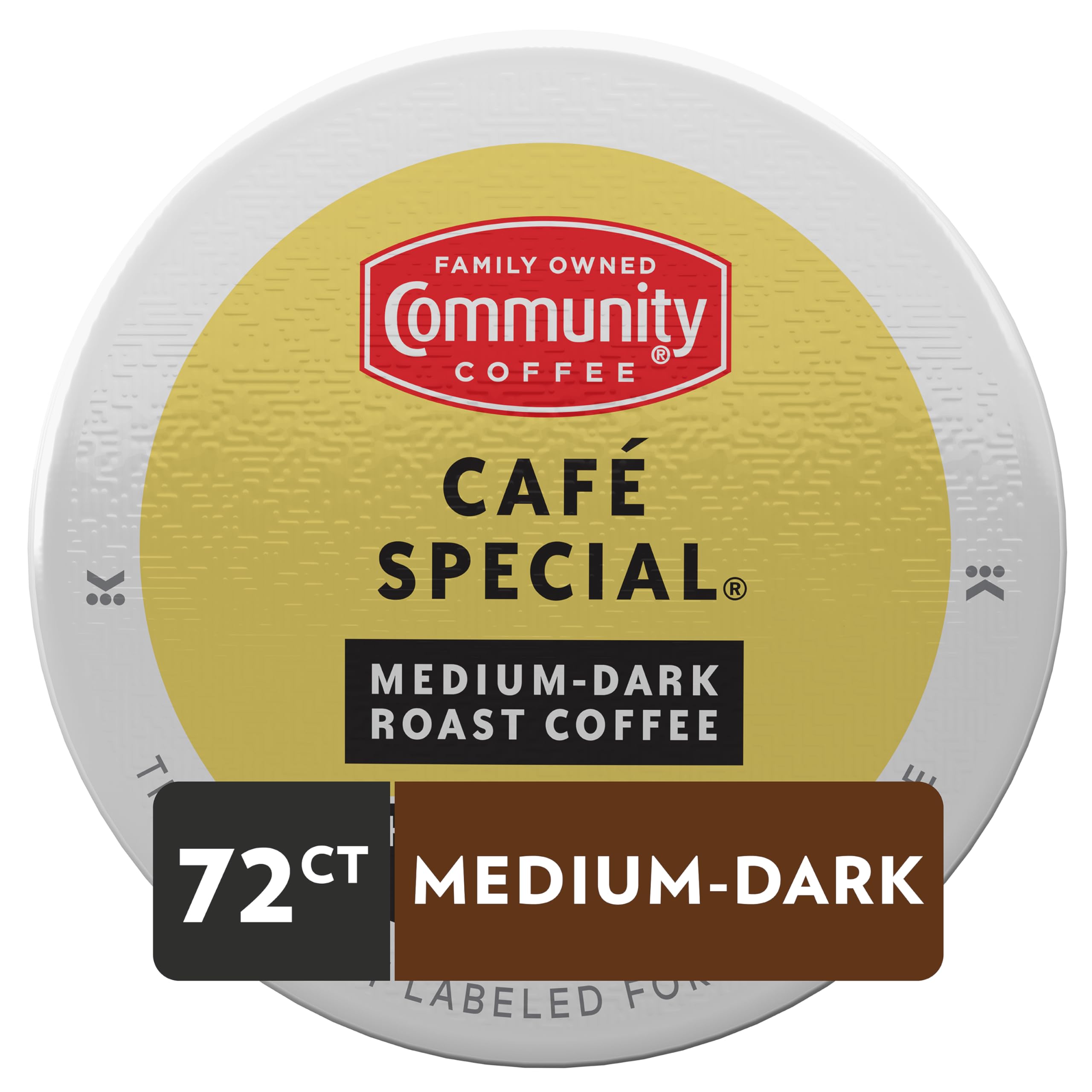 Community Coffee Cafe Special pod closeup with rich aroma.