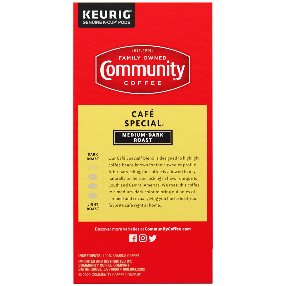 Community Coffee Cafe Special pods deliver a smooth, balanced finish in every cup.