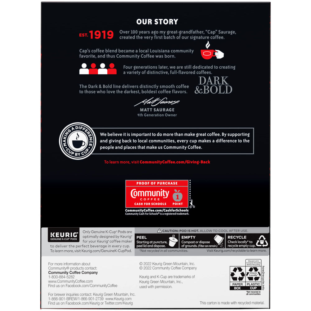 Central and South American blend pod delivers balanced flavor from Community Coffee.