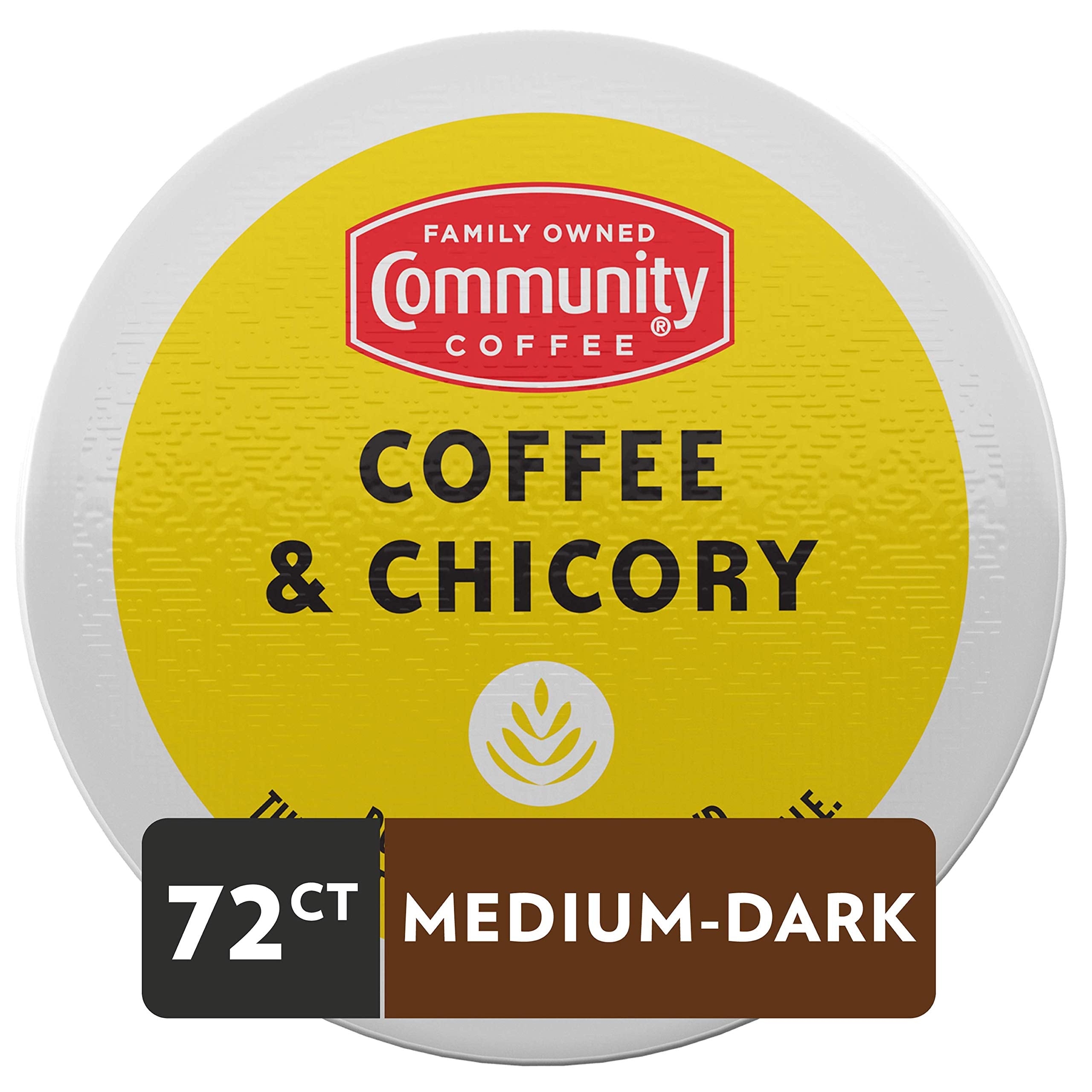 Community Coffee Coffee & Chicory pod in a Keurig brewing.